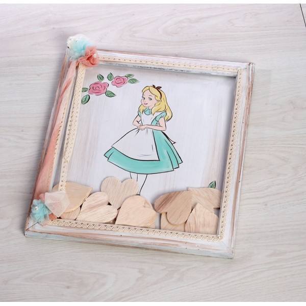 Alice in Wonderland themed wooden wish box KE 03