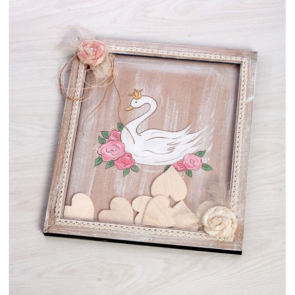 Swan themed wooden wish box KE 02