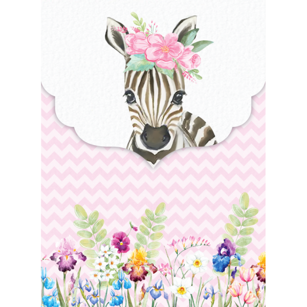 Προσκλητήριο Βάπτισης Για Κορίτσι Baby Zebra G 186